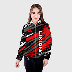 Куртка с капюшоном женская Lixiang - агрессивный красный, цвет: 3D-белый — фото 2