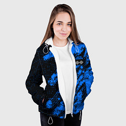 Куртка с капюшоном женская Arctic Monkeys - Синий камуфляж, цвет: 3D-белый — фото 2