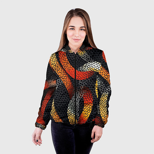 Женская куртка В змеях / 3D-Черный – фото 4