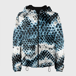 Куртка с капюшоном женская Из кожи змеи, цвет: 3D-черный