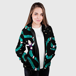 Куртка с капюшоном женская Змейки на охоте, цвет: 3D-черный — фото 2
