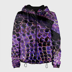 Куртка с капюшоном женская Фиолетовая кожа змеи, цвет: 3D-черный