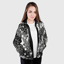 Куртка с капюшоном женская Блистание, цвет: 3D-черный — фото 2