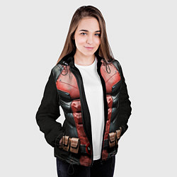 Куртка с капюшоном женская Костюм Дэдпула, цвет: 3D-черный — фото 2