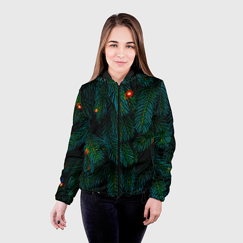 Женская куртка Еловые ветви / 3D-Черный – фото 4