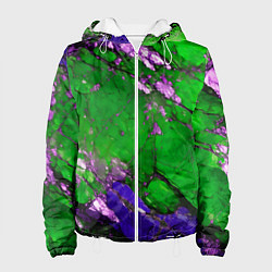 Куртка с капюшоном женская A purple mineral in a green stone, цвет: 3D-белый