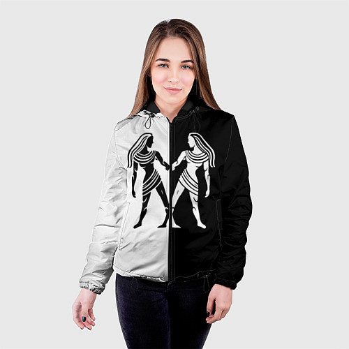Женская куртка Близнецы чёрно-белое / 3D-Черный – фото 4