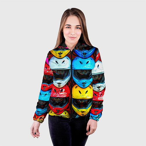 Женская куртка Шлемы BMX / 3D-Черный – фото 4