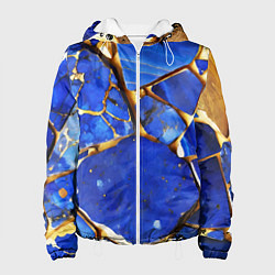 Куртка с капюшоном женская A gold mineral in a blue stone, цвет: 3D-белый