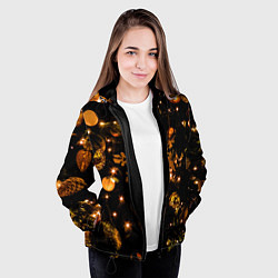Куртка с капюшоном женская Новогоднее украшение, цвет: 3D-черный — фото 2