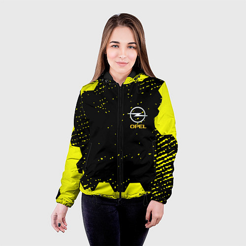 Женская куртка Opel auto hexagon steel / 3D-Черный – фото 4