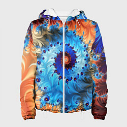 Куртка с капюшоном женская Оптические узоры текстура, цвет: 3D-белый