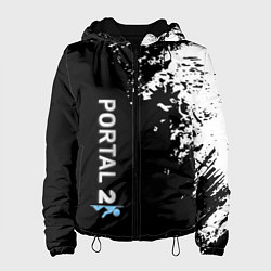 Куртка с капюшоном женская Portal краски черно белый, цвет: 3D-черный