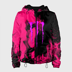 Куртка с капюшоном женская Monster energy fire pink, цвет: 3D-черный