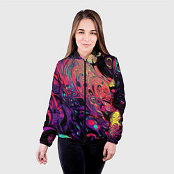 Куртка с капюшоном женская Интерференционные цвета, цвет: 3D-черный — фото 2