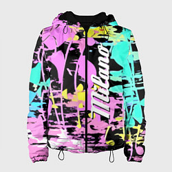 Куртка с капюшоном женская Color expressive abstraction - Milano, цвет: 3D-черный