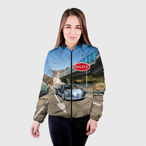 Женская куртка Бугатти на трассе / 3D-Черный – фото 4