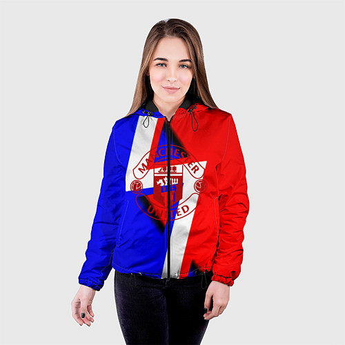 Женская куртка Манчестер юнайтед геомтерия / 3D-Черный – фото 4