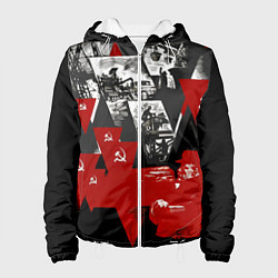 Куртка с капюшоном женская Советская экономика - Владимир Ленин, цвет: 3D-белый