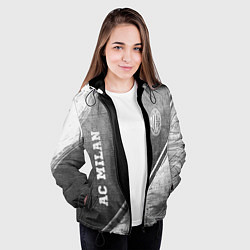 Куртка с капюшоном женская AC Milan - grey gradient вертикально, цвет: 3D-черный — фото 2