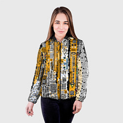 Куртка с капюшоном женская Cyberpunk pattern yellow, цвет: 3D-черный — фото 2
