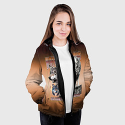 Куртка с капюшоном женская Волки с надписью, цвет: 3D-черный — фото 2