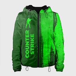 Куртка с капюшоном женская Counter Strike - green gradient по-вертикали, цвет: 3D-черный