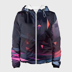 Куртка с капюшоном женская Абстрактный вихрь, цвет: 3D-белый