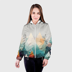 Куртка с капюшоном женская Разноцветный горный хребет, цвет: 3D-белый — фото 2