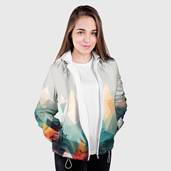 Куртка с капюшоном женская Разноцветный горный хребет, цвет: 3D-белый — фото 2