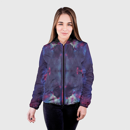 Женская куртка Тай-дай космос / 3D-Черный – фото 4