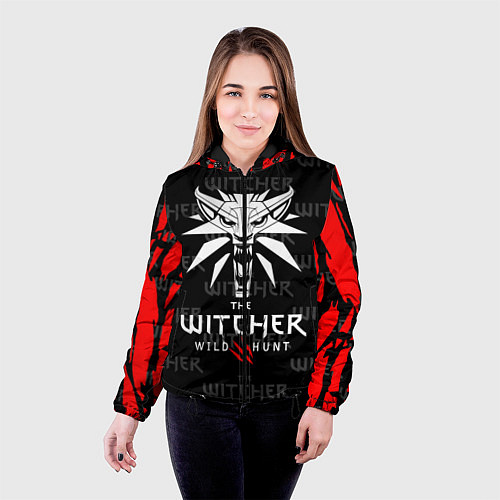 Женская куртка Ведьмак - волк / 3D-Черный – фото 4
