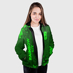 Куртка с капюшоном женская Rainbow Six - green gradient вертикально, цвет: 3D-черный — фото 2