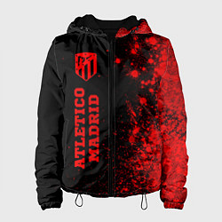 Куртка с капюшоном женская Atletico Madrid - red gradient по-вертикали, цвет: 3D-черный