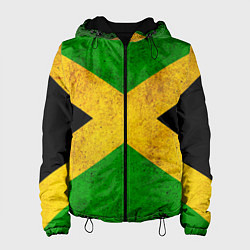 Куртка с капюшоном женская Jamaica flag, цвет: 3D-черный