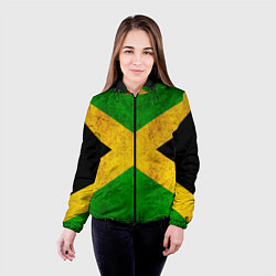 Куртка с капюшоном женская Jamaica flag, цвет: 3D-черный — фото 2