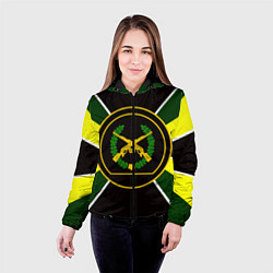 Куртка с капюшоном женская Мотострелковые войска: шеврон без текста, цвет: 3D-черный — фото 2
