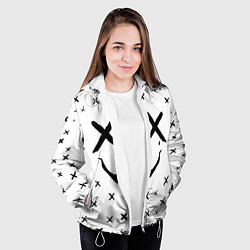 Куртка с капюшоном женская Смайл фейс, цвет: 3D-белый — фото 2