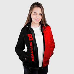 Куртка с капюшоном женская Beastars - red gradient по-вертикали, цвет: 3D-черный — фото 2