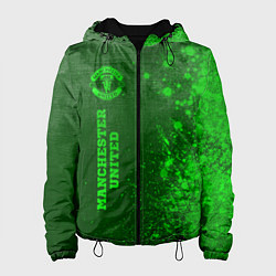 Куртка с капюшоном женская Manchester United - green gradient по-вертикали, цвет: 3D-черный