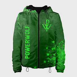 Куртка с капюшоном женская Powerwolf - green gradient вертикально, цвет: 3D-черный