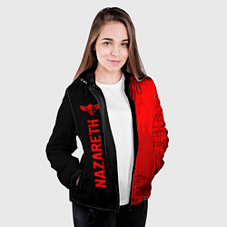 Куртка с капюшоном женская Nazareth - red gradient по-вертикали, цвет: 3D-черный — фото 2