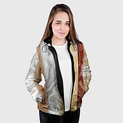 Куртка с капюшоном женская Мрамор и дерево, цвет: 3D-черный — фото 2