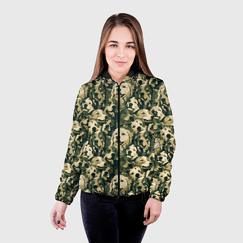 Женская куртка Камуфляжные собаки / 3D-Черный – фото 4