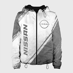 Куртка с капюшоном женская Nissan - white gradient вертикально, цвет: 3D-черный