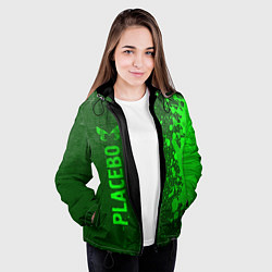 Куртка с капюшоном женская Placebo - green gradient по-вертикали, цвет: 3D-черный — фото 2