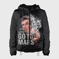 Куртка с капюшоном женская Илон Маск - Lets go to Mars, цвет: 3D-черный