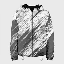 Куртка с капюшоном женская The color is gray and white, цвет: 3D-черный