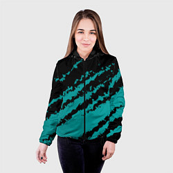 Куртка с капюшоном женская The color is black and light blue, цвет: 3D-черный — фото 2