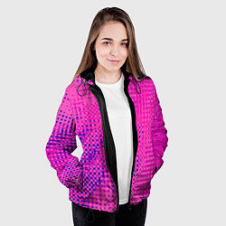 Куртка с капюшоном женская Сочный розовый абстаркция, цвет: 3D-черный — фото 2